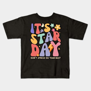 It’s Staar Day Don’t Stress Retro Groovy Testing day Teacher Kids T-Shirt